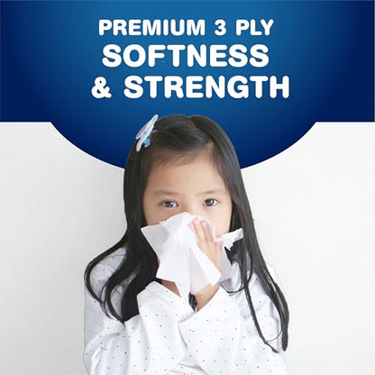 Scotties Supreme 3 Ply Soft & Strong Facial Tissue, Hypoallergenic and Dermatologist Tested, 6 Boxes, 81 Tissues per Box