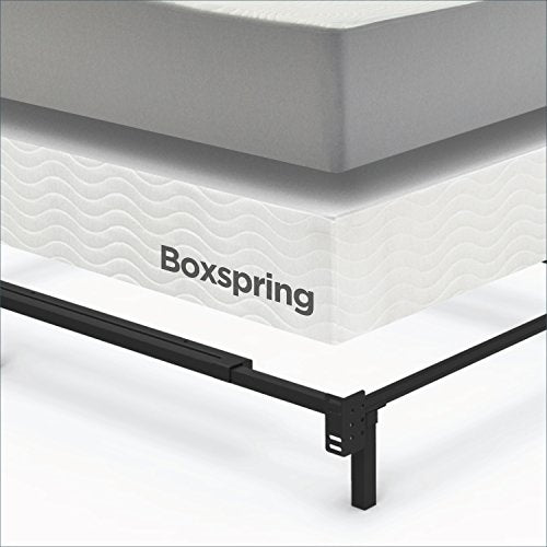 Zinus Adjustable Bed Frame, Twin to Queen - Compack 7 Inch Metal Bed Frame for Box Spring, 9 Legs Heavy-Duty Frame, Easy Assembly, Headboard Compatiable with Built-in Bracket, Mattress Support