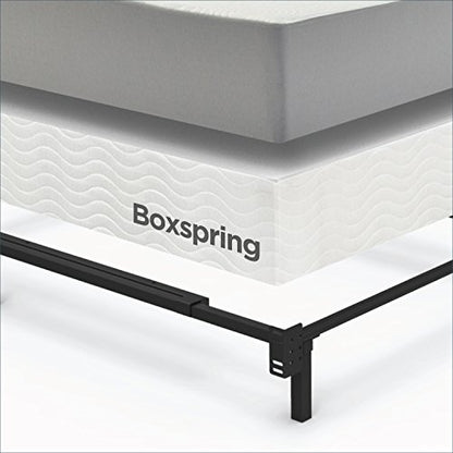 Zinus Adjustable Bed Frame, Twin to Queen - Compack 7 Inch Metal Bed Frame for Box Spring, 9 Legs Heavy-Duty Frame, Easy Assembly, Headboard Compatiable with Built-in Bracket, Mattress Support