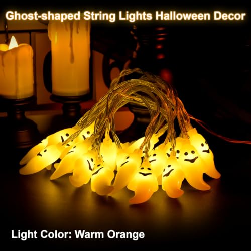 Halloween Decor Outdoor Indoor Fairy Ghost String Lights 16.4ft 30 LED