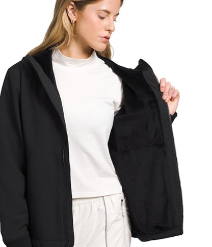 THE NORTH FACE Shelbe Raschel Fleece Hooded Jacket, Blk-NPF, Small
