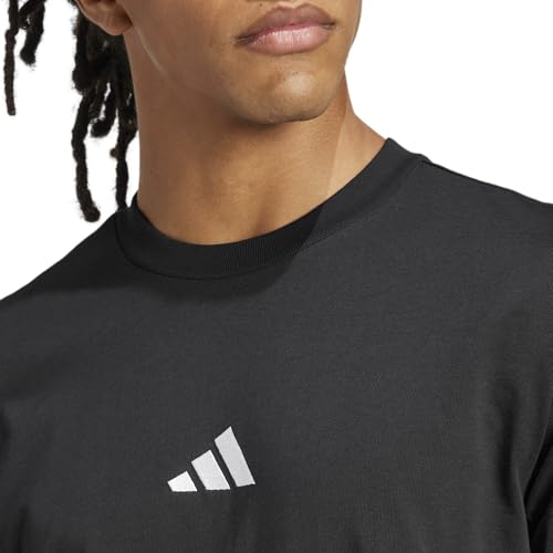 Adidas Men's Essentials Small Logo Single Jersey T-Shirt, Black/White, X-Large