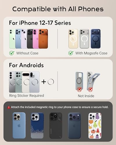Car Phone Holder Car Mount Magnetic, Support Cellulaire Auto for iPhone 17