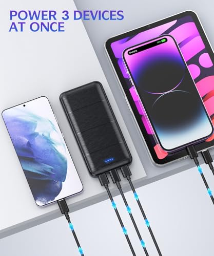 Portable-Charger-Power-Bank - 2 Pack 15000mAh Dual USB Power Bank Output 5V3.1A Fast Charger Portable Charger Compatible with Smartphones and All USB Devices (Deep Black and White)