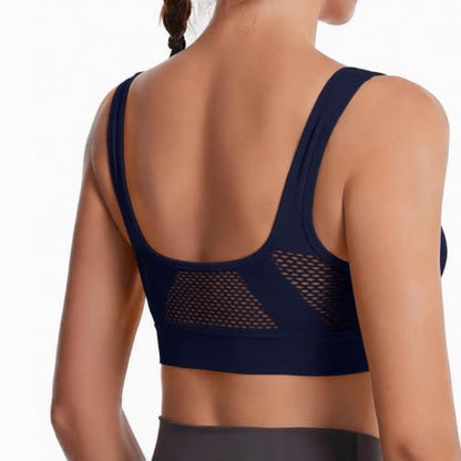 5 Pack Sports Bras for Women Plus Size Wireless Bra Seamless Yoga Top Navy