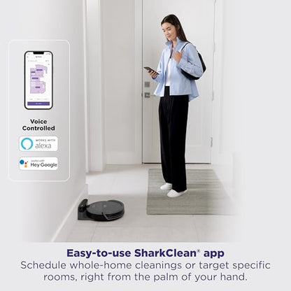 Shark Navigator Robot Vacuum, SmartPath Navigation, Steel Grey, RV2110CA | SmartPath Navigation, Up to 50% More Suction, Detects & Avoids Objects, Anti-Hair Wrap, Wi-Fi, Carpets & Hard Floors