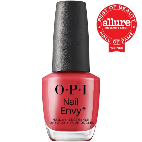 OPI Nail Envy Strengthener Big Apple Red | Opaque Bright Red Crème Strengthening Nail Polish Treatment | Strengthen Weak & Thin Nails
