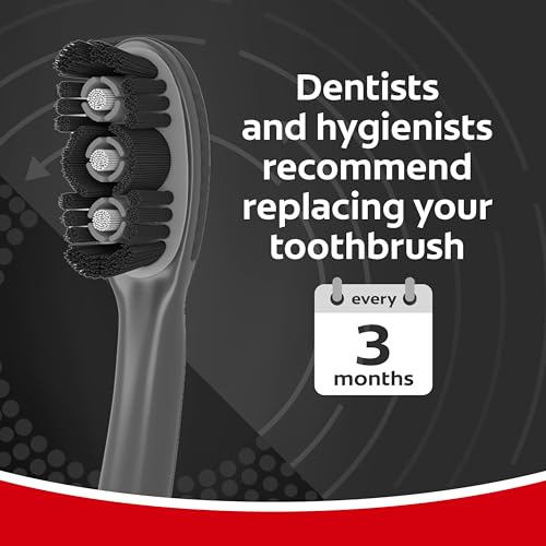 Colgate 360 Charcoal Sonic Powered Vibrating Toothbrush - Extra Soft Circular Bristle for Adults, Ideal for Gentle Cleaning, 1 Count