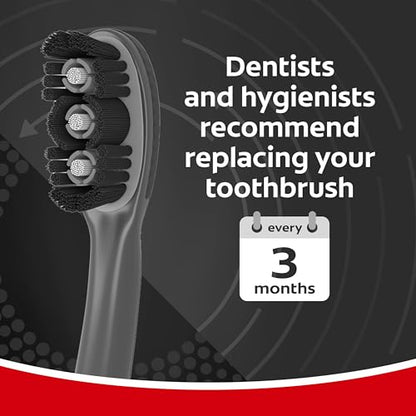 Colgate 360 Charcoal Sonic Powered Vibrating Toothbrush - Extra Soft Circular Bristle for Adults, Ideal for Gentle Cleaning, 1 Count