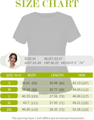 RIROW Short Sleeves Tops for Women Summer Basic T Shirts Casual Crew Neck Pleated Loose Fit Tunic Tops 2025 L Black