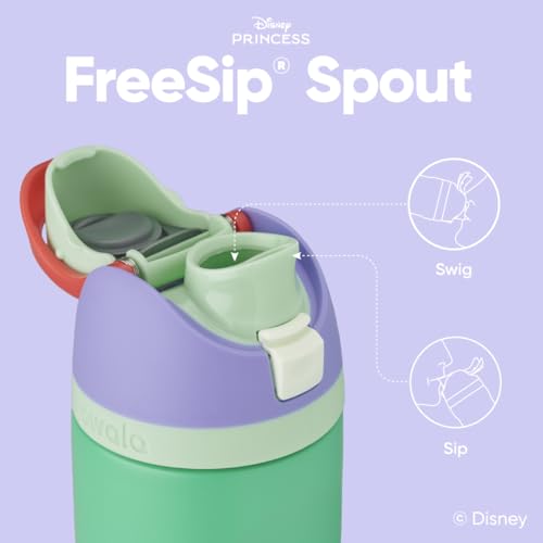 Owala Disney Princess FreeSip Insulated Stainless Steel Water Bottle with Straw for Sports and Travel, BPA-Free Sports Water Bottle, 24 oz, Ariel