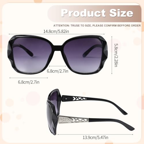 HEQU 4 Pcs Women Oversized Sunglasses UV400 Protection Lens Sun Glasses