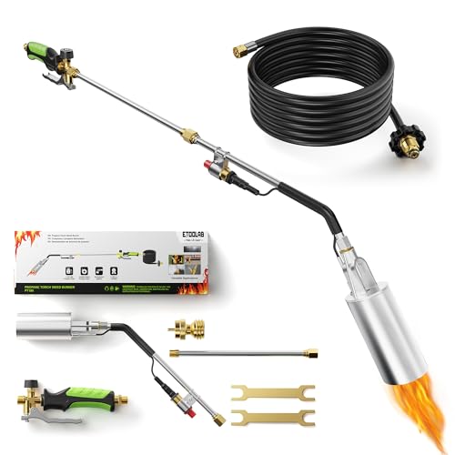 etoolab Propane Torch Weed Burner with 14FT Safety Hose, 1,800,000 BTU