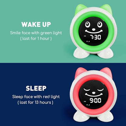 I·CODE Time to Wake Kids Alarm Clock, Toddler Sleep Training Clock | Night Light & Nap Timer, Gift for 2-10 Years Old Children Boys Girls