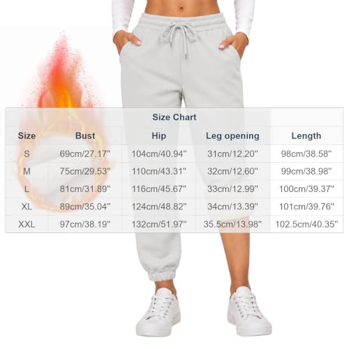 Pantalon Sport Femme, Women Warm Fleece Lined Joggers Sweatpants Wine