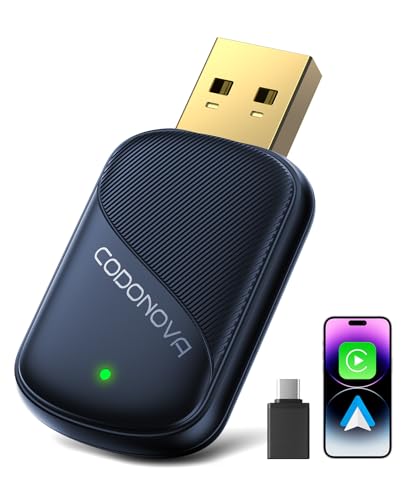 2026 Mini Wireless CarPlay & Android Auto Dongle for Car Stereo Receivers | Wired to Wireless Car Play with Gold-Plated USB A/C, Fast Stable Auto Reconnect, Plug and Play, Compatible with iPhone
