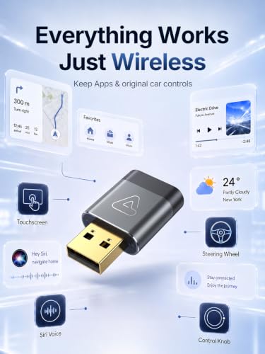 Wireless CarPlay & Android Auto Dongle for Digital Media Receivers