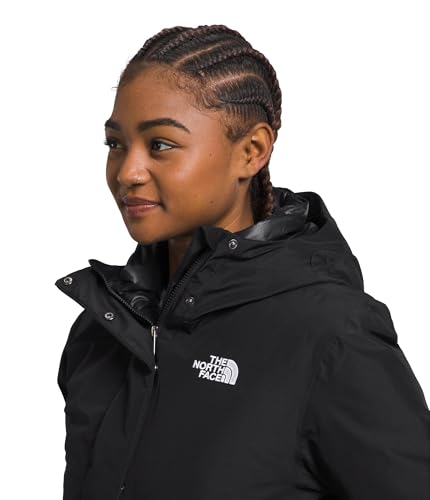 THE NORTH FACE Women's Arctic Bomber, TNF Black-NPF, Medium | Down Insulated Jacket, Waterproof Shell, Adjustable Hood with Faux-Fur Lined Trim