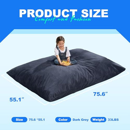 Hobestluk Adult Bean Bag Chair 3 in 1 Convertible Large Bean Bag Sofa