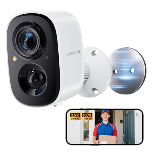 2.5K Wireless Magnetic Home Security Cameras Outdoor WiFi, Non-Subscription AI Person Detection, 4MP Color Night Vision, Full Duplex 2-Way Audio