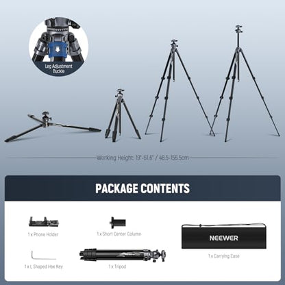 NEEWER LITETRIP LT07 61" Aluminum Travel Tripod for Camera