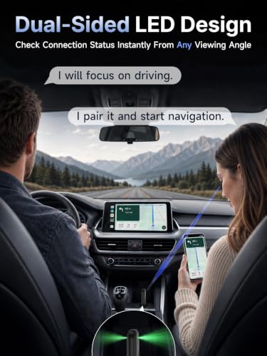 2026 Mini Wireless CarPlay & Android Auto Dongle for Car Stereo Receivers | Wired to Wireless Car Play with Gold-Plated USB A/C, Fast Stable Auto Reconnect, Plug and Play, Compatible with iPhone