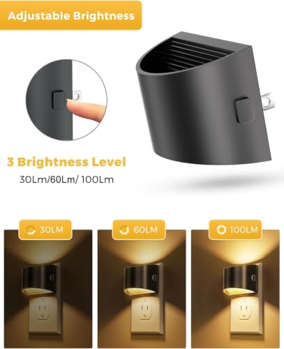 L LOHAS Night Lights Plug into Wall, Dimmable Plug in Night Light, 2Pack