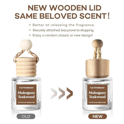 C Classy Car Air Freshener Hanging 2 Pack, Mahogany Teakwood Essential Oil Diffuser for Car, Car Air Freshener Cute, Long Lasting Fragrance, Car Air Fresheners for Women & Men Gift, Made in USA