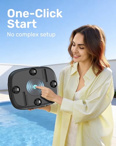 Gosvor Cordless Pool Vacuum Robot, Pool Cleaner Lasts 90 Mins, Self-Parking, Upgraded Dual Motors, Portable, for Flat-Bottom Above-Ground & In-Ground Pools, Orange
