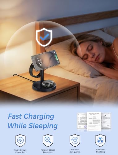 Aeinidi 3 in 1 Super Fast Strong Magnetic Wireless Charger for Samsung | Not for Watch 9/Ultra 2, 15W Magnetic Charging Station for Galaxy S26 Z Fold/Flip 8 Watch 8 Buds