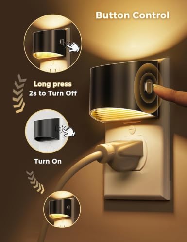 L LOHAS Night Lights Plug into Wall, Dimmable Plug in Night Light, 2Pack