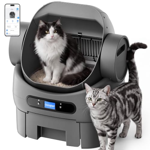 Automatic Litter Box Self Cleaning, Smart Cat Litter Box with LED