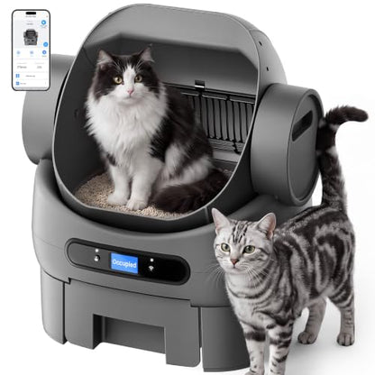 Automatic Litter Box Self Cleaning, Smart Cat Litter Box with LED