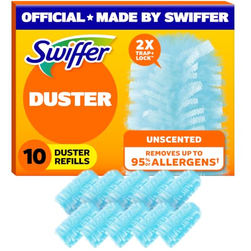 Swiffer Dusters Refill for Cleaning, Feather & Microfiber Duster Alternative, Unscented, 10 Count