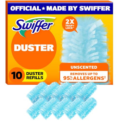 Swiffer Dusters Refill for Cleaning, Feather & Microfiber Duster Alternative, Unscented, 10 Count
