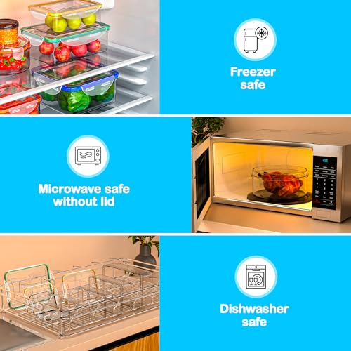 RockBerry 40 PCS Food Storage Containers with Lids Airtight | Plastic Container for Kitchen Organization-Microwave Dishwasher,Freezer Safe 100% Leak Proof (20 Stackable Boxes-20 Lids)
