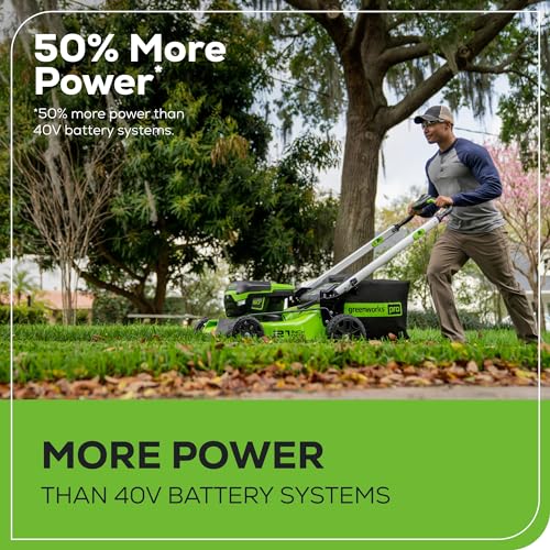 Greenworks 60V 21" Cordless Lawn Mower – 5.0Ah Battery & Rapid Chargerr(75+ Tool Compatibility, 60Min Runtime)