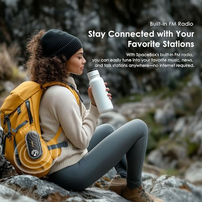Oraimo SpaceBox Portable Bluetooth Speaker, Speaker Bluetooth Wireless with Light Effects, Heavy Bass, App Control, Built-in Mic, TF Card Support, FM Radio, Bluetooth Speaker for Home, Party, Black
