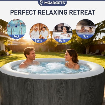 Inflatable Hot Tub | 3 Person Whirlpool Spa w/Air Jets & Dual-Heating