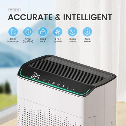 MERONTE Air Purifiers for Home Up to 1690Ft² Smoke Removal Odors, lvory