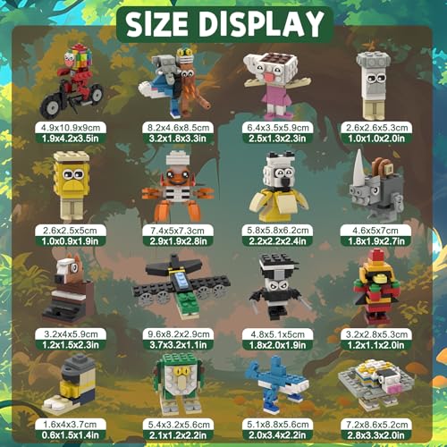 Myth Qholve Italian Brain Rot Unique Cartoon Characters Building Blocks 16 in 1 Educational & Entertaining & Adults
