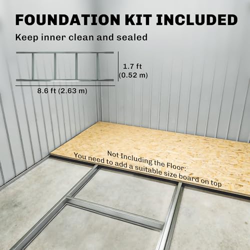 Outsunny 9' x 4' Metal Storage Shed Waterproof w/Foundation Kit Dark Green