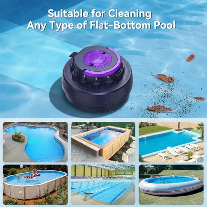 X1A Cordless Robotic Pool Vacuum for Above Ground Flat Pool up to 960 Sq.ft | Pool Cleaner Robot 100 Min Runtime, Self-Parking, with Dual high-Powerful Motors Provide Strong Suction