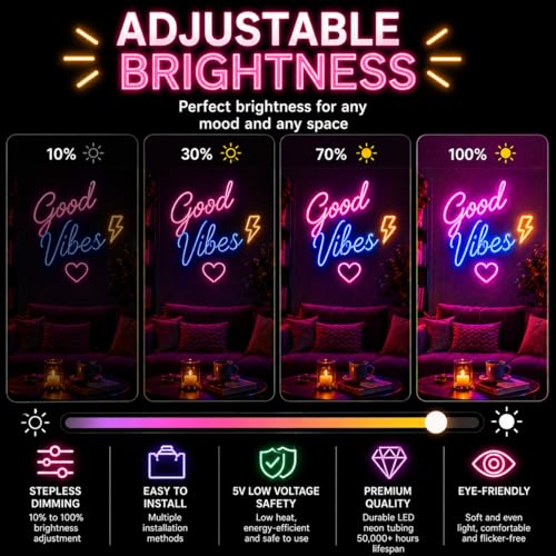 TIRXUIND Custom Neon Sign, Personalized LED Light Up Sign with Name, Text or Logo Customizable Neon Wall Decor for Wedding Birthday Bar Salon Beauty Room or Business Decoration