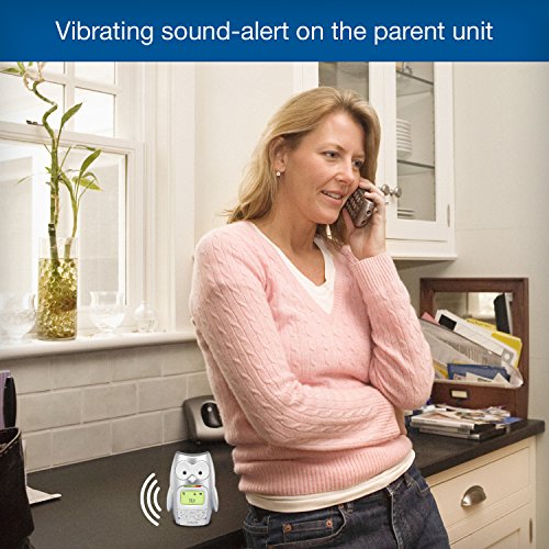 VTech Owl DECT 6.0 Digital Audio Baby Monitor with Night Light, 1 Parent Unit, Silver & White, DM225