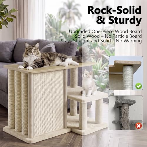 Large Cat Scratcher Side Table for Couch, Couch Protector End Table