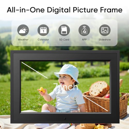 7 Inch WiFi Digital Picture Frame with App Control (No SD Card)