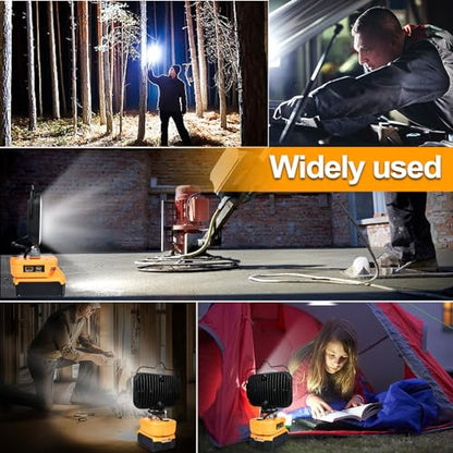 Fiihio Cordless LED Work Light Compatible with Dewalt 20V Max Battery