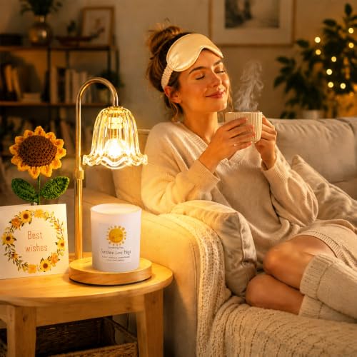 Candle Warmer Lamp Gift for Women Get Well Self Care Gifts Basket for Her