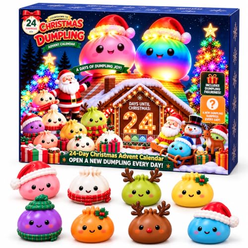 Christmas Dumpling Advent Calendar, 12 or 24 Day Holiday Countdown Decor | 1k+ Sales this month: Christmas dumpling advent calendar with festive designs, daily surprises, and holiday display charm